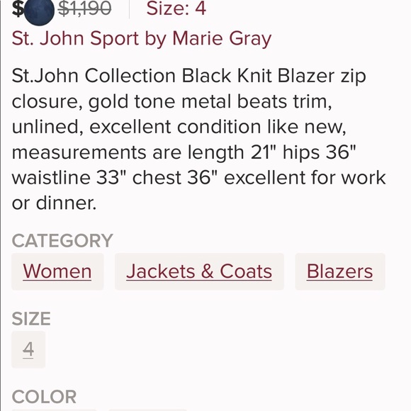 💋Gifted ST. JOHN SPORT KNIT BLAZER by Marie Gray - Picture 6 of 6